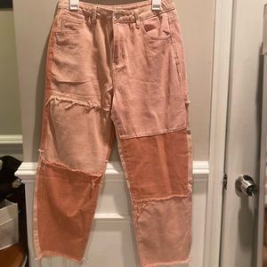 Pink Patchwork Jeans